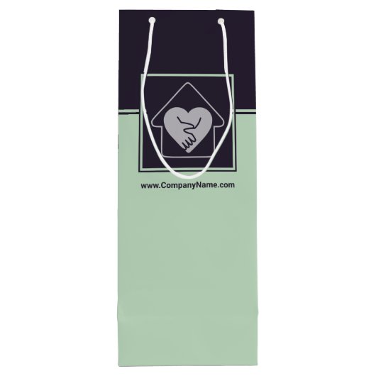 Paars & Blauw Aangepaste afbeelding & logo Bedankt Wijn Cadeautas (Achterkant)