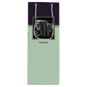 Paars & Blauw Aangepaste afbeelding & logo Bedankt Wijn Cadeautas (Voorkant)