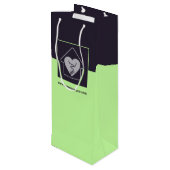 Paars & Blauw Aangepaste Afbeelding & Logo Bedankt Wijn Cadeautas (Achterkant Gekanteld)