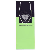 Paars & Blauw Aangepaste Afbeelding & Logo Bedankt Wijn Cadeautas (Achterkant)