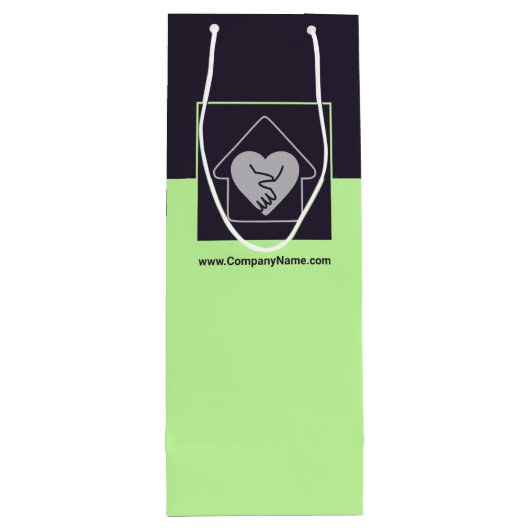 Paars & Blauw Aangepaste Afbeelding & Logo Bedankt Wijn Cadeautas (Achterkant)