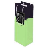 Paars & Blauw Aangepaste Afbeelding & Logo Bedankt Wijn Cadeautas (Voorkant Gekanteld)