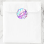 Paars Blauw Abstract Pasen Ronde Sticker (Tas)