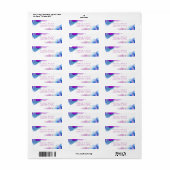 Paars blauw Alcohol Ink Modern Return Address Etiket (Full Sheet)