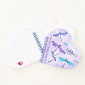 Paars, blauw, Aqua Dragonflies Custom Journal Notitieboek (Binnen)