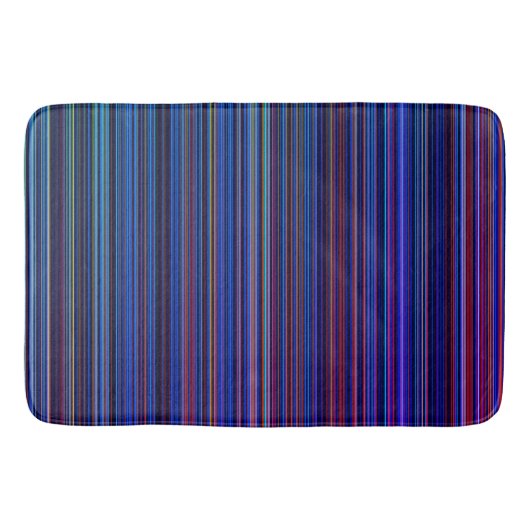 Paars blauw aqua retro stripe badmat (Voorkant)