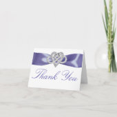 Paars blauw Binnenste Hart Hartelijk dank Bedankkaart (Voorkant)