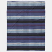 Paars blauw blauw met Stripe Patroon Fleece Deken (Voorkant)