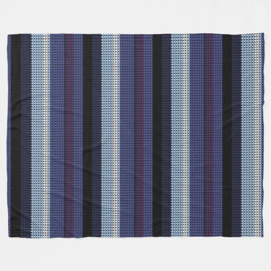 Paars blauw blauw met Stripe Patroon Fleece Deken (Voorkant (Horizontaal))