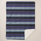 Paars blauw blauw met Stripe Patroon Sherpa Deken (Voorkant)