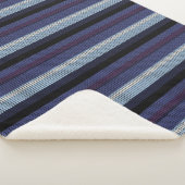 Paars blauw blauw met Stripe Patroon Sherpa Deken (3/4)