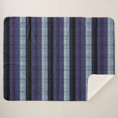 Paars blauw blauw met Stripe Patroon Sherpa Deken (Voorkant (horizontaal))