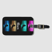 Paars, blauw, Blauwgroen, gouden hemel en water vo Bagagelabel (Voorkant (horizontaal))