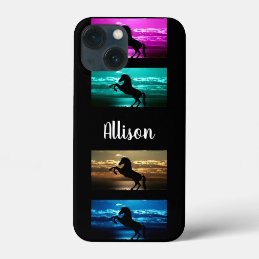 Paars, blauw, Blauwgroen, gouden hemel en water vo Case-Mate iPhone Case (Achterkant)