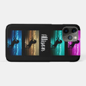 Paars, blauw, Blauwgroen, gouden hemel en water vo Case-Mate iPhone Case (Achterkant (horizontaal))