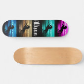 Paars, blauw, Blauwgroen, gouden hemel en water vo Persoonlijk Skateboard (Horizontaal)