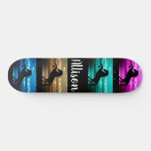 Paars, blauw, Blauwgroen, gouden hemel en water vo Persoonlijk Skateboard (Horizontaal)