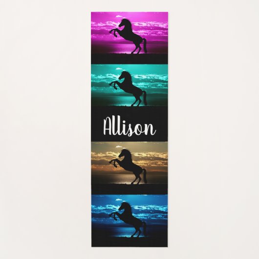 Paars, blauw, Blauwgroen, gouden hemel en water vo Yogamat (Voorkant)