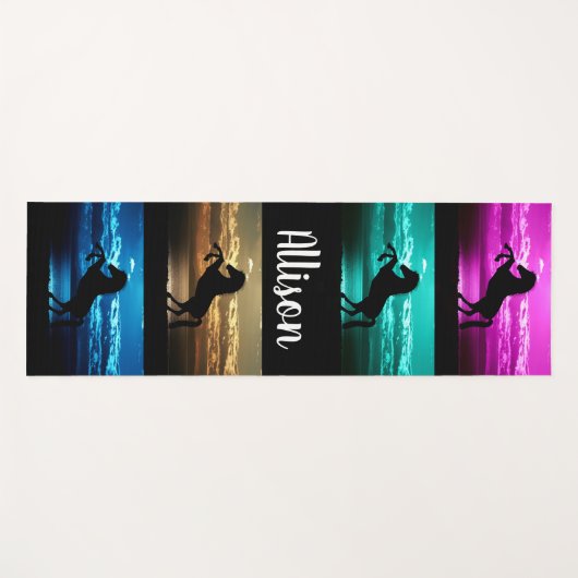 Paars, blauw, Blauwgroen, gouden hemel en water vo Yogamat (Voorkant (horizontaal))