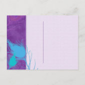 Paars blauw Blauwgroen Peacock Wedding Save the Da Aankondigingskaart (Achterkant)