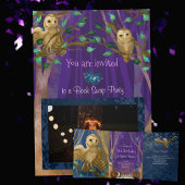 Paars, blauw bos, eigenaar, Butterflies Birthday Drieluik Uitnodiging