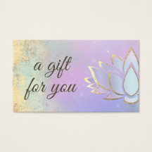 paars blauw cadeaukaart met lotus