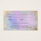 paars blauw cadeaukaart met lotus visitekaartje (Achterkant)