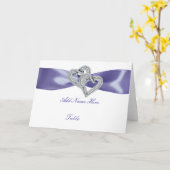 Paars blauw diamant Gevouwen tafelkaart Kaart (Gele Bloem)