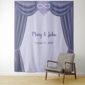 Paars Blauw Diamant Oneindig Huwelijk Backdrop Wandkleed (In situ)