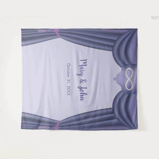 Paars Blauw Diamant Oneindig Huwelijksscherm Wandkleed (Voorkant (horizontaal))