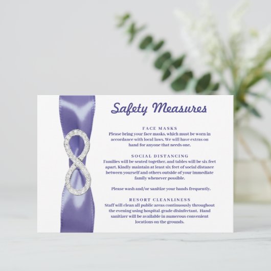 Paars Blauw Diamant Oneindigheid Veiligheidsmaatre Kaart (Staand voorkant)