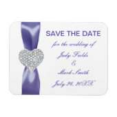 Paars blauw diamanthart bespaart de datum Magnet Magneet (Horizontaal)