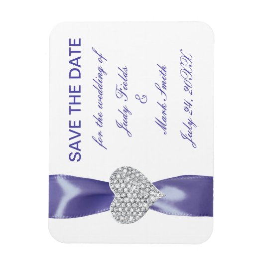 Paars blauw diamanthart bespaart de datum Magnet Magneet (Verticaal)