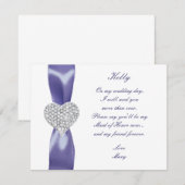 Paars blauw diamanthart gemaakt van edelachtbare K Kaart (Voorkant / Achterkant)