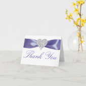 Paars blauw diamanthart Hartelijk dank Kaart (Gele Bloem)