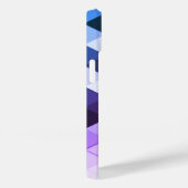 Paars blauw driehoekgeometriepatroon Monogram Case-Mate iPhone Case (Achterkant / Rechts)