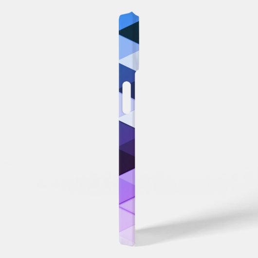 Paars blauw driehoekgeometriepatroon Monogram Case-Mate iPhone Case (Achterkant / Rechts)