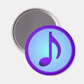 Paars blauw Eenvoudig elegante muzieknotitie Magneet (Voorkant / Achterkant)