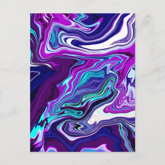 Paars, blauw en Blauwgroen Abstract | Denk aan u C Briefkaart (Voorkant)