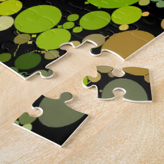 Paars, blauw en groen Abstract Legpuzzel (Zijkant)