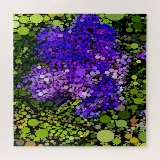 Paars, blauw en groen Abstract Legpuzzel (Horizontaal)