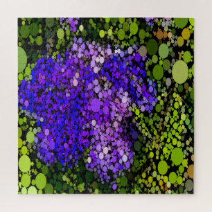Paars, blauw en groen Abstract Legpuzzel