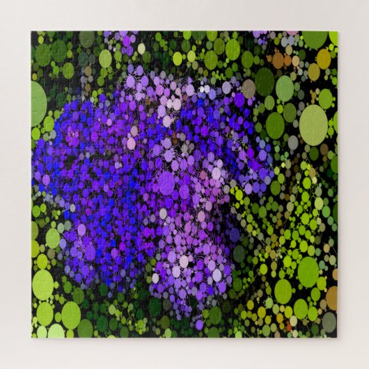 Paars, blauw en groen Abstract Legpuzzel (Verticaal)