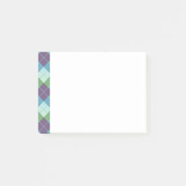 Paars Blauw en Groen Argyle Stijl Plaid Post-it® Notes