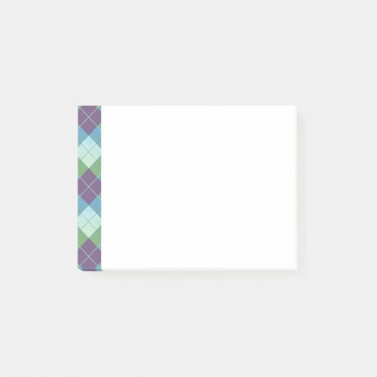 Paars Blauw en Groen Argyle Stijl Plaid Post-it® Notes (Voorkant)