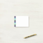 Paars Blauw en Groen Argyle Stijl Plaid Post-it® Notes (Op bureau)
