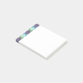 Paars Blauw en Groen Argyle Stijl Plaid Post-it® Notes (Schuin)
