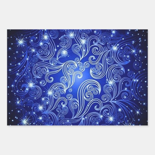 Paars blauw en groen hemelroos inpakpapier vel (Voorkant 2)