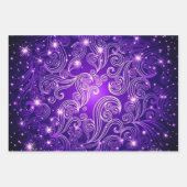 Paars blauw en groen hemelroos inpakpapier vel (Voorkant)