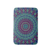 Paars, blauw en groen Mandala Badmat (Voorkant Verticaal)